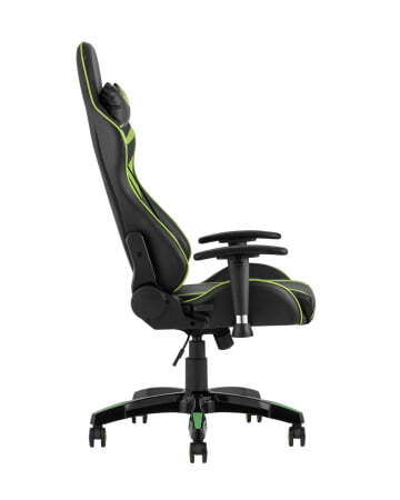 Кресло игровое TopChairs Corvette зеленое (Геймерское кресло Corvette черный, зеленый)