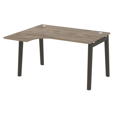 Стол эргономичный левый на деревянных опорах Onix Wood OW.SA-3L 1380x1180x750 (Тиквуд Темный/Дуб Темный)
