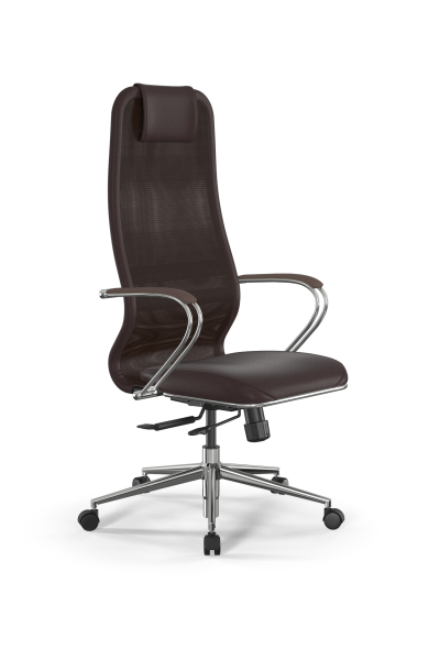 Кресло для руководителя Метта SynchroSit 8 B1-5K - X2+Extra /Uh42/Wm12/K3cL(M18.B23.G18.W02) (Темно-коричневый)