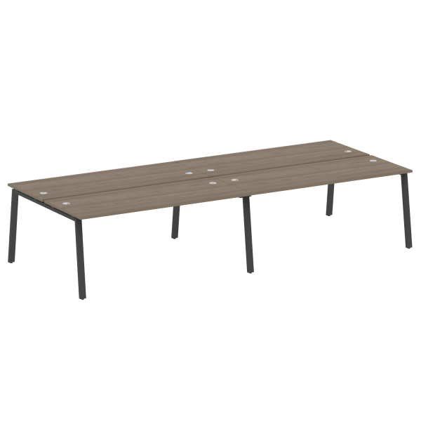 Рабочая станция на 4 рабочих места на А-образном м/к Metal System Style БА.СМ-4.5 3600x1475x750 (Вяз/Антрацит металл)