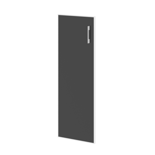 Дверь стеклянная черная левое в раме среднее Lacobel LT.S-2 R (L) Black (Черный)