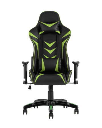 Кресло игровое TopChairs Corvette зеленое (Геймерское кресло Corvette черный, зеленый)