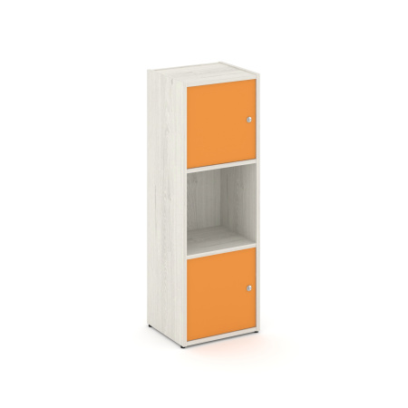 Стеллаж Locker Plus LK.K-001 408x350x1203 (Дуб Наварра | Оранжевый)