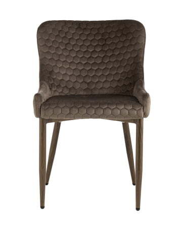 Стул Ститч Хани велюр коричневый ножки дерево (Стул Ститч Хани коричневый)