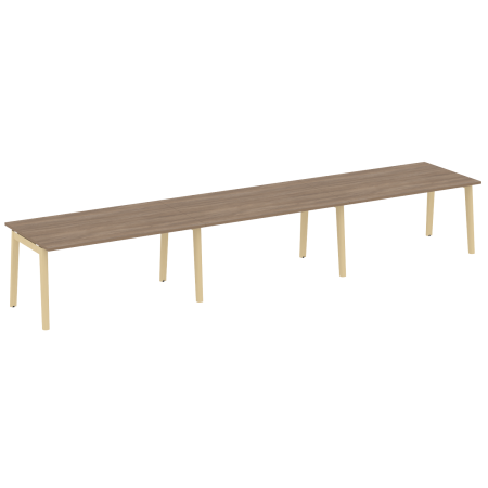 Стол переговорный на деревянных опорах Onix Wood OW.PRG-3.4 4740x980x750 (Дуб Аризона/Дуб Светлый)
