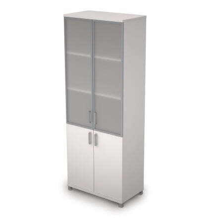 6Ш.005.4 Шкаф для документов высокий со стеклом (800x450x2116) (Белый)