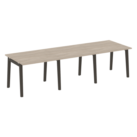 Стол переговорный на деревянных опорах Onix Wood OW.PRG-3.1 2940x980x750 (Дуб Аттик/Дуб Темный)