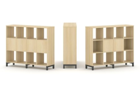 Набор стеллажа 1 сторонний, 3 яруса SN.NS-341 (1488х400х1248) (Акация Лорка/Металл Антрацит)