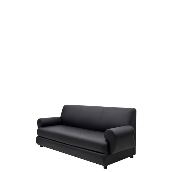 Диван офисный Берн (М-04) 3-х местный с подлокотниками (Черный)