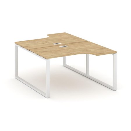 Рабочая станция эргономичная SN-6O.DRPA-022 (1580х1632/1992х750) (Тиквуд Светлый/Металл Белый)