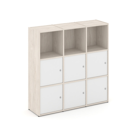 Стеллаж Locker Plus LK.K-003 1188x350x1203 (Денвер Светлый | Белый)