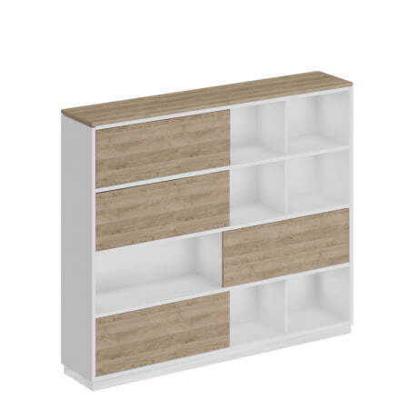 Шкаф-купе City СИ 301 2000x400x1678 (Дуб гладстоун светлый / Белый премиум / Дуб гладстоун светлый)