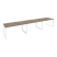 Рабочая станция на О-образном м/к Onix O.MO-RS-3.3.8 4140x800x750 (Тиквуд Темный/Белый Металл)