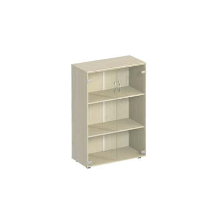 Шкаф для документов с прозрачным стеклом Комфорт МП2 К 366 800x380x1230 (Дуб шамони светлый)