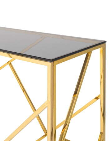 Консоль АРТ ДЕКО 120х40 золото стекло smoke (Консоль Арт Деко черный)