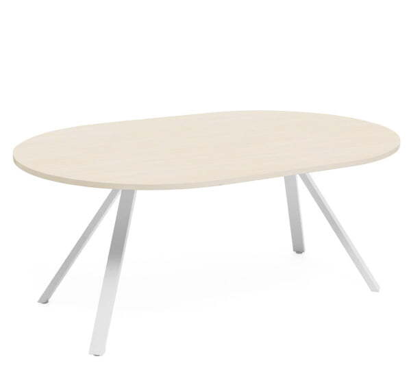 Стол переговорный опоры черные Fermo AS180B/W 1800x1200x750 (Светлый дубЧерный)