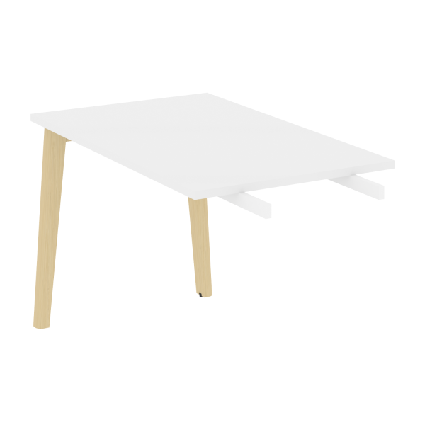 Брифинг-приставка на деревянных опорах Onix Wood Direct OW.BR-11 1180x720x750 (Белый Бриллиант/Дуб Светлый)
