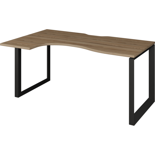 Стол эргономичный левый на металлокаркасе Аргентум-МП НТМП.О-040.ЛВ 1400x1000x750 (Дуб сафари/Антрацит)