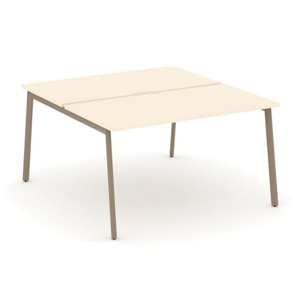 Рабочая станция 2 места ES.D.RS-2.3-VP (1380х1500х750) (Сатин/Металл Латте)