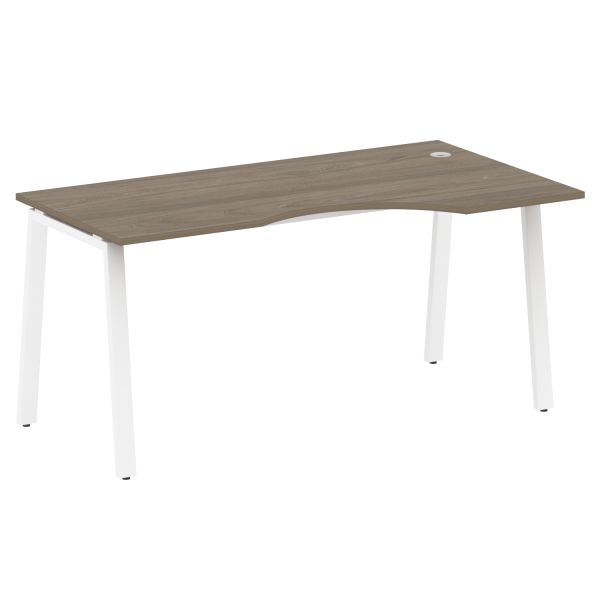 Стол криволинейный правый Metal System Style БА.СА-1 Пр 1600x900x750 (Вяз/Белый металл)