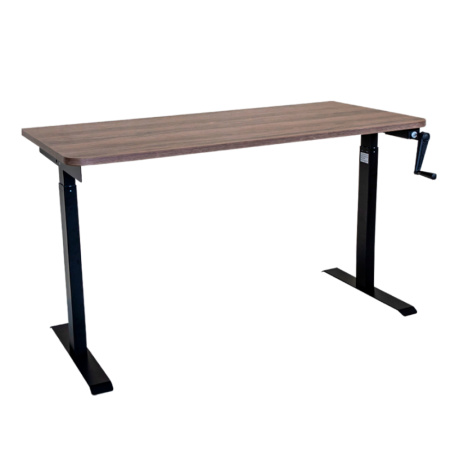 Стол c ручным приводом LA-T33-M1 (1400x600x725-1165) (Коричневый дуб | Черный)