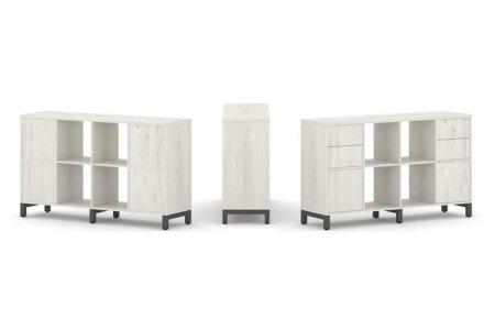 Набор стеллажа 1 сторонний, 2 яруса SN.NS-241 (1488х400х881) (Дуб Наварра/Металл Антрацит)