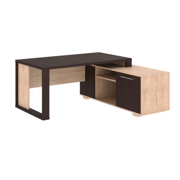 Стол руководителя на опорной тумбе, правый Alto ACT 1716 R 1750x1600x750 (Дуб Девон/Венге Магия)