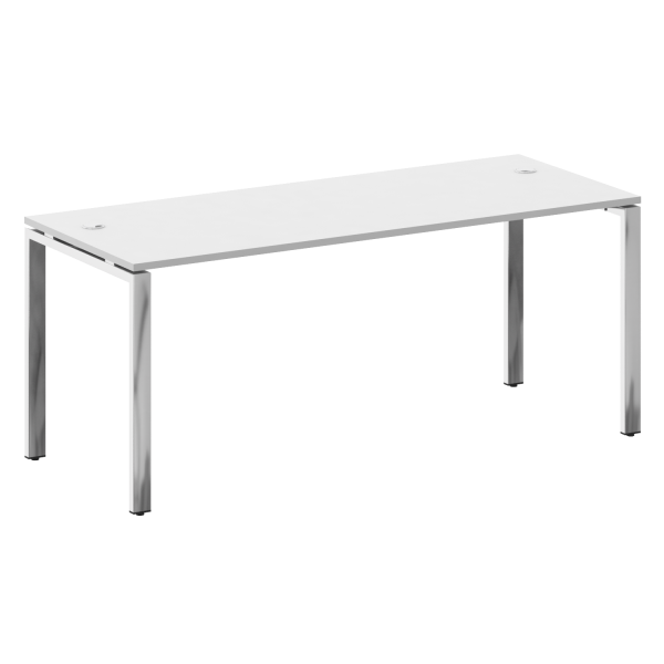 Стол рабочий руководителя на П-обр. м/к БП.СРР-5.7 1800x720x750 (Белый/Нерж. Сталь)