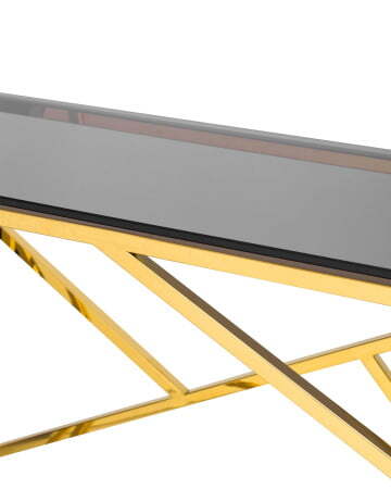 Консоль АРТ ДЕКО 115*30 золото стекло smoke (Консоль Арт Деко черный)