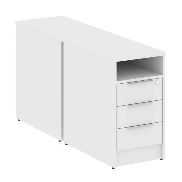 Тумба приставная двойная Metal System Style Б.ТП-2 412x1475x750 (Белый)