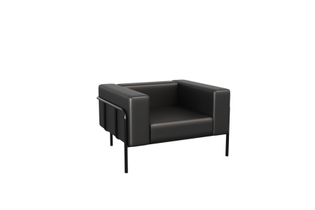 Диван одноместный FLX-1 (Santorini 0401/Металл Черный)