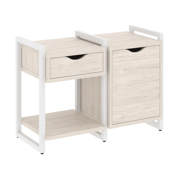 Тумба на регулируемых опорах наборная VR.L-TN-3.O 970x460x719 (Денвер Светлый/Белый металл)