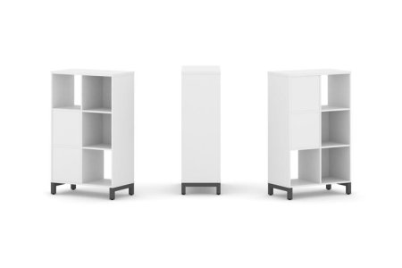 Набор стеллажа 2-х сторонний, 3 яруса SN.NSD-321 (754х400х1248) (Белый/Металл Антрацит)