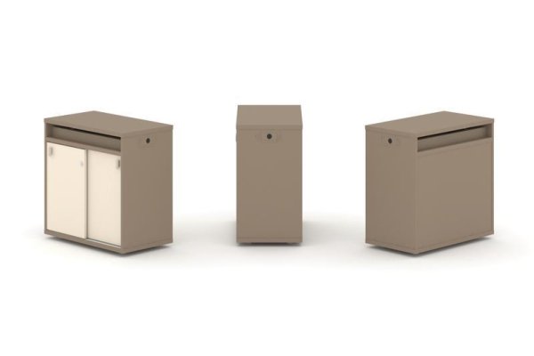 Тумба одиночная + топ ES.NB.1T-3 (750х410х750) (Латте/Сатин)