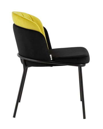 Стул Дабл велюр черный с желтой вставкой (Стул Дабл черный, желтый)