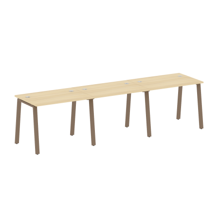 Рабочая станция на 3 рабочих места на А-образном м/к Metal System Style БА.СМ-3.1 3000x720x750 (Акация/Мокко металл)