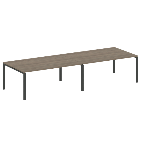 Переговорный стол 2 столешницы Metal System Style БП.ПРГ-2.5 3600x1235x750 (Вяз/Антрацит металл)