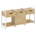 Тумба на регулируемых опорах наборная VR.L-TN-6.O 1440x460x719 (Тиквуд Темный/Белый металл)