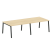 Стол для переговоров (2 столешницы) на А-образном м/к Metal System Style БА.ПРГ-2.3 2800x1235x750 (Дуб наварра/Серый металл)