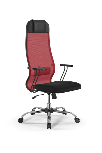 Кресло для руководителя Метта Sit 10 B1-111T - X2+UMF(X1) /Ub00/Wh00/T1bp-b(M09.B21.G20.W01) (Красный | Черный)