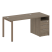 Рабочая станция с опорной тумбой Metal System Style БП.РС-СТП-1.2 1612x720x750 (Дуб Наварра/Серый металл)