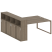Рабочая станция с шкафом-купе на О-образном м/к Metal System Style БО.РС-СШК-4.5 Т 2210x2332x1098 (Дуб наварра/Серый металл)