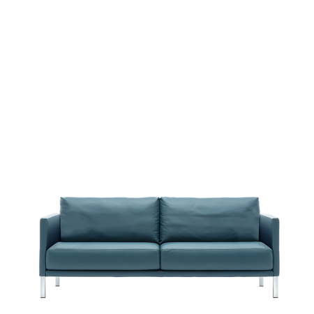 Диван офисный Левис (М-39) 2-х местный (Синий/серебристый)