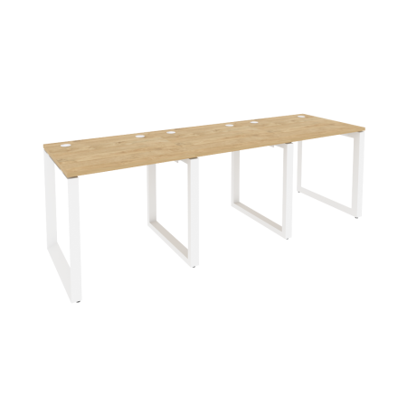 Рабочая станция на О-образном м/к Onix O.MO-RS-3.0.7 2340x720x750 (Тиквуд Светлый/Белый Металл)