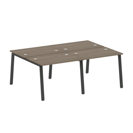 Рабочая станция на 4 рабочих места на А-образном м/к Metal System Style БА.СМ-4.1 2000x1475x750 (Вяз/Антрацит металл)