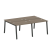Рабочая станция на 4 рабочих места на А-образном м/к Metal System Style БА.СМ-4.1 2000x1475x750 (Дуб наварра/Серый металл)