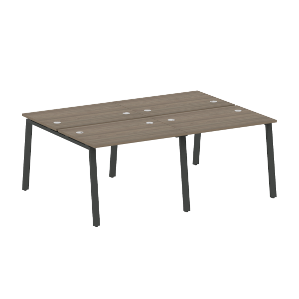 Рабочая станция на 4 рабочих места на А-образном м/к Metal System Style БА.СМ-4.1 2000x1475x750 (Вяз/Антрацит металл)