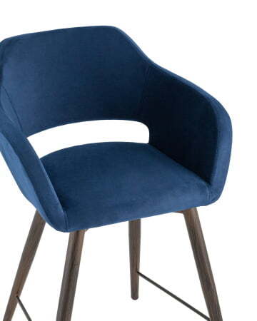 Стул полубарный Саймон велюр тёмно-синий (Стул полубарный Саймон темно-синий)