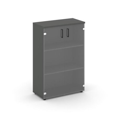 Шкаф средний широкий SN.STS.E-205 (796х400х1203) (Антрацит/Прозрачный)