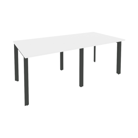 Стол переговорный Onix O.MP-PRG-2.1 1960x980x750 (Белый Бриллиант/Черный металл)